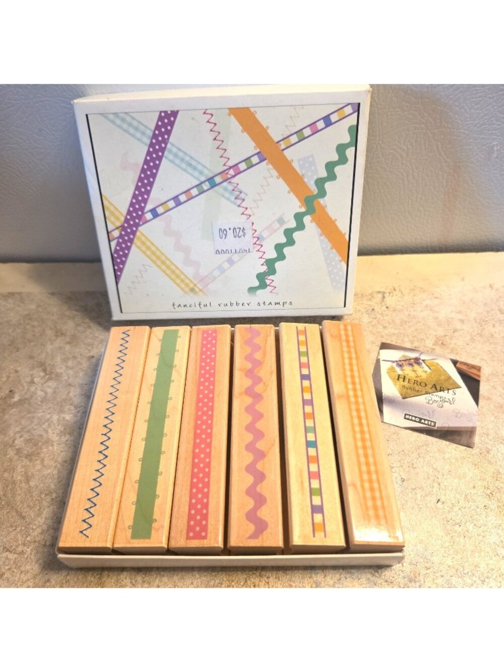 Hero Arts "RIBBONS" Rubber Stamp Set LL992 Boxed Some New Some Used USA Borders